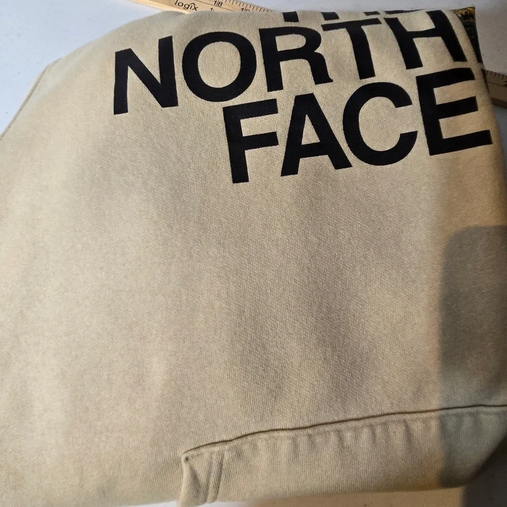 The North Face Hoodie Mens Large Beige‎ Half Dome Graphic Pullover Sweatshirt